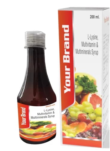 L- Lysine Multivitamin Multimineral And Syrup packaging